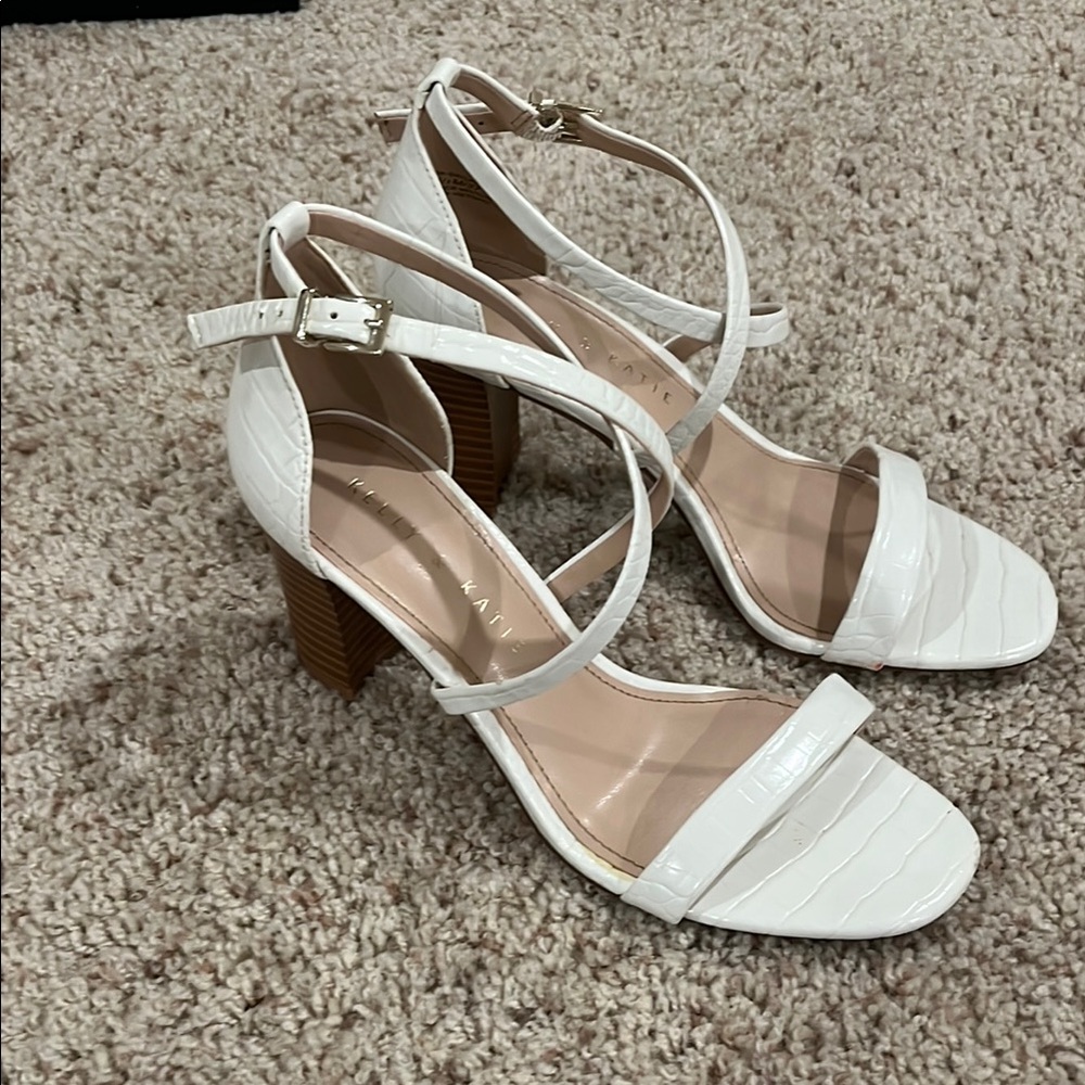 Kelly & Katie White Strappy Heels